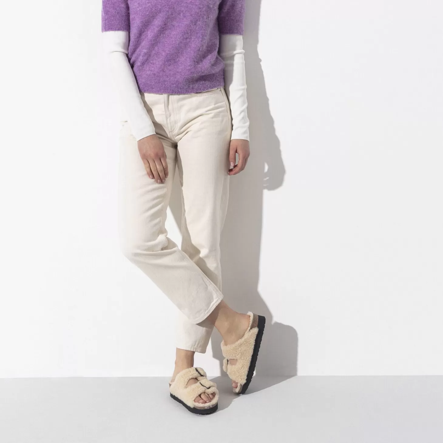 Clearance Arizona Big Buckle Lamsvel Dames Plateau